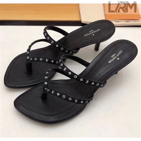 LOUIS VUITTON Citizen Thong Sandal 38 Black 